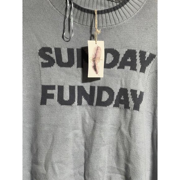 Jessica Simpson Cropped Knit Sweater Womens Size Small Sunday Funday Light Blue - Picture 2 of 7